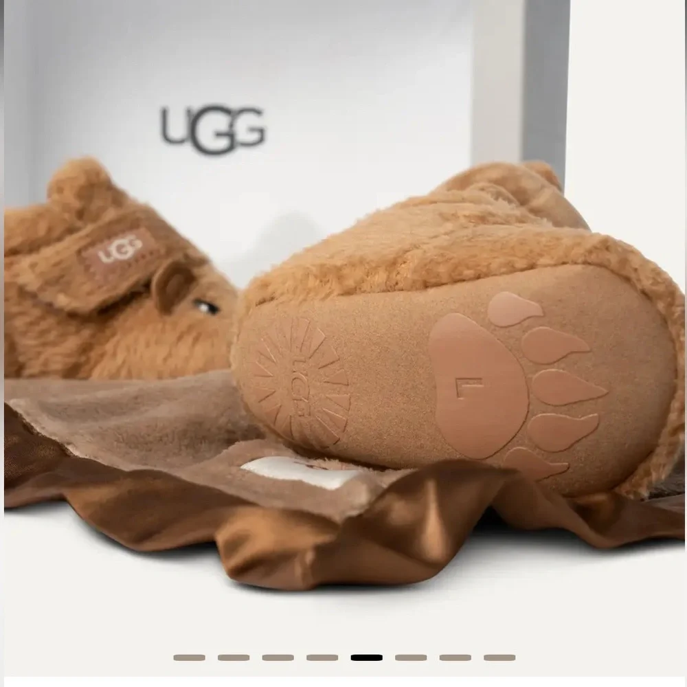 UGG Toddler Brown Bear Plush Booties